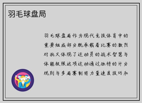 羽毛球盘局